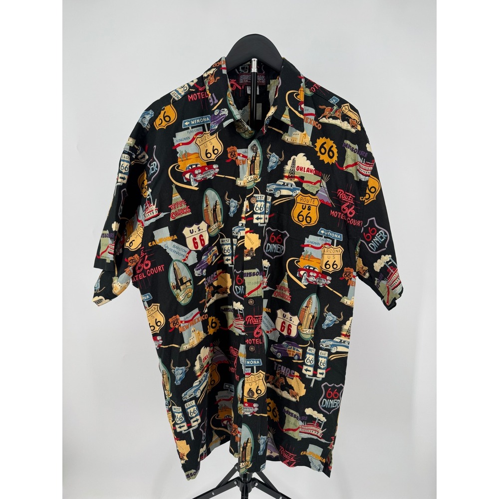 High Seas Trading Co Route 66 Souvenir Shirt Mens XL Black Cotton Made in USA